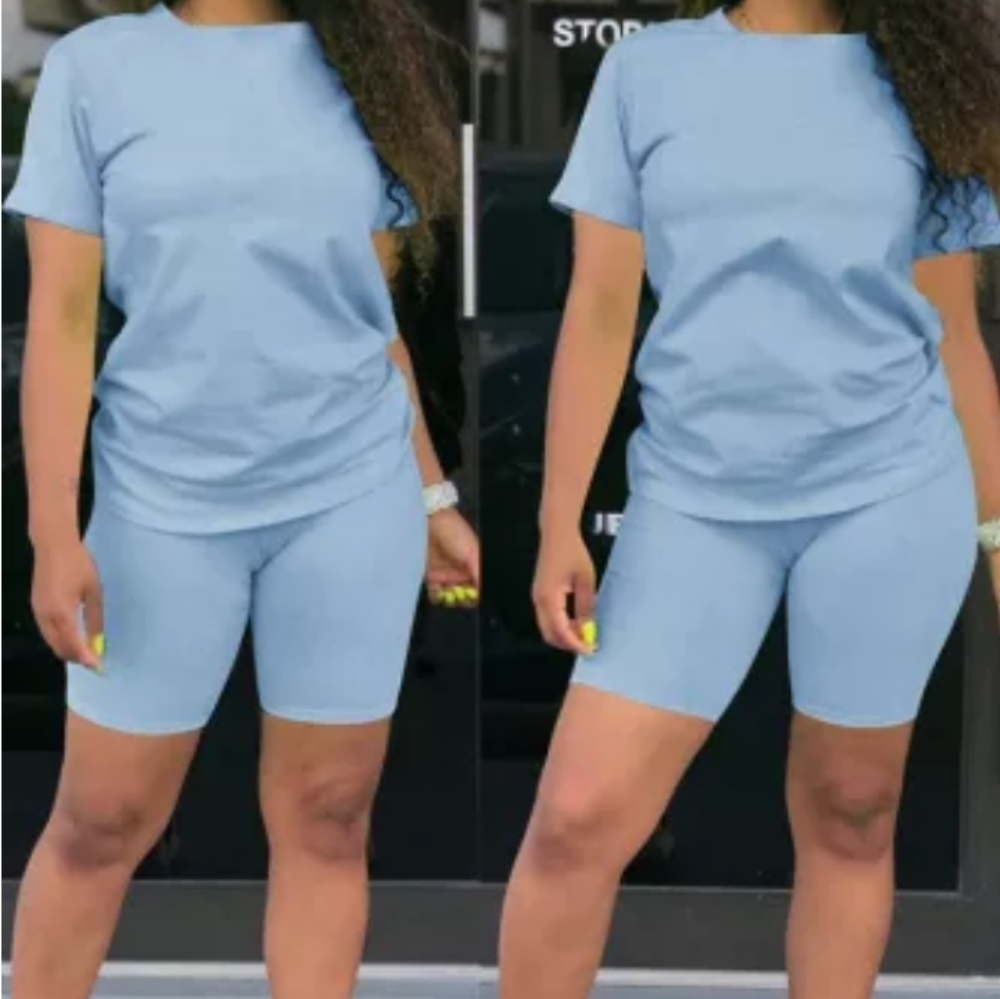 NEW TWO PIECE SHORT SET PLUS SIZE